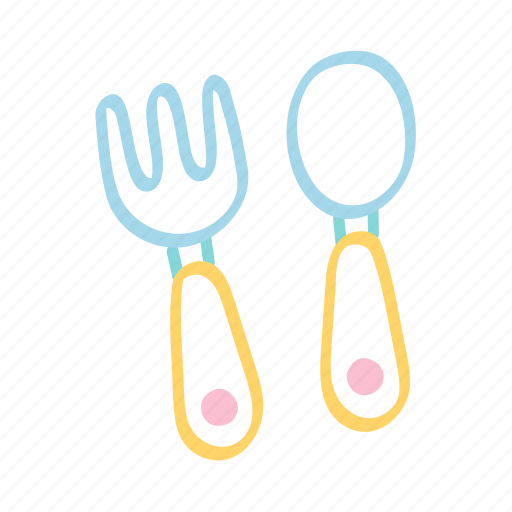 Fork, spoon, baby, doodle icon - Download on Iconfinder