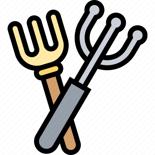 Fork, soil, gardening, horticulture, tool icon - Download on Iconfinder
