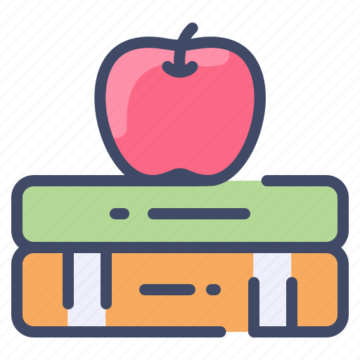 Apple fruit, book, education, learning, student, study icon - Download on Iconfinder