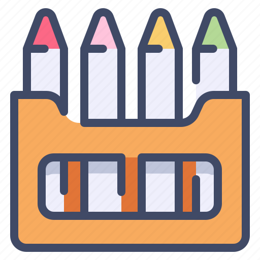 Color pencil, colour, crayon, draw, pencil, school, stationery icon - Download on Iconfinder