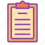 clipboard, document, paper, file 