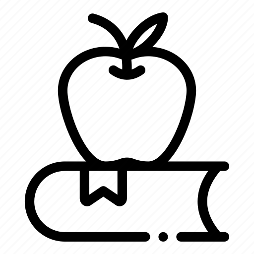 Apple fruit, book, school, study, stack, knowledge, text book icon - Download on Iconfinder