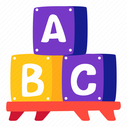 Abc, block, abcalphabet, stickers, sticker illustration - Download on Iconfinder