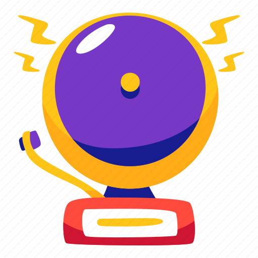 Bell, educationalert, alarm, stickers, sticker illustration - Download on Iconfinder