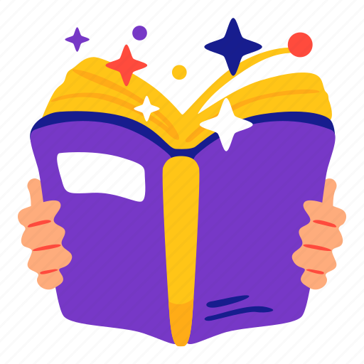 Reading, book, learning, stickers, sticker illustration - Download on Iconfinder