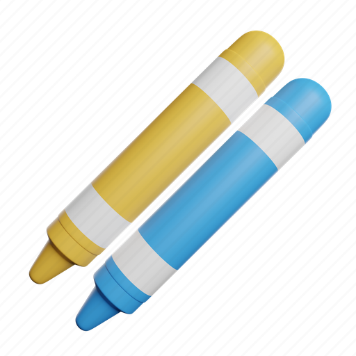 Crayon, front, write, drawing, pencil, draw 3D illustration - Download on Iconfinder
