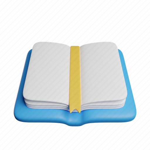 Reading, book, front, learning, education, school 3D illustration - Download on Iconfinder