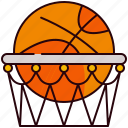 basketball, hoop, ball, point, net