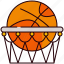 basketball, hoop, ball, point, net 