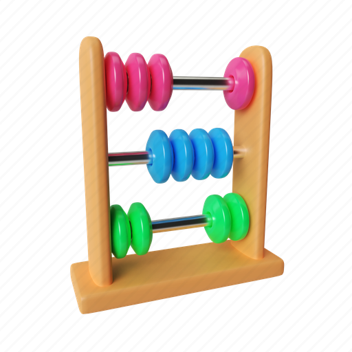 Abacus, school, education, learning, study, back, academic 3D illustration - Download on Iconfinder