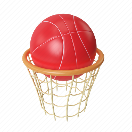Basket, ball, illustration, sport, net, school, education 3D illustration - Download on Iconfinder