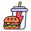 burger, fast food, food, hamburger, lunch, lunch break, soft drink 