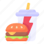 burger, fast food, food, hamburger, lunch, lunch break, soft drink 