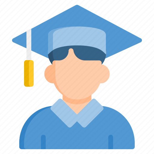 Graduating student, graduation cap, male student icon - Download on Iconfinder