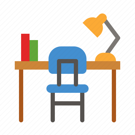 Back to school, desk, desk lamp, education, furniture, student, study icon - Download on Iconfinder