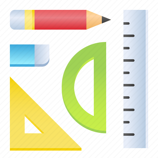 Pencil, ruler, school, semicircle, stationery icon - Download on Iconfinder