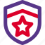one, shield, badges, star 