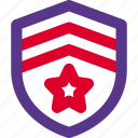 two, shield, badges, award