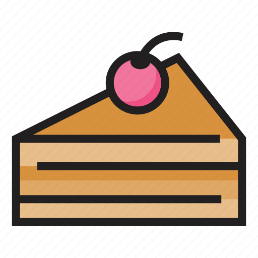 Bakery, cake, cherry, dessert, eat, piece, sweet icon - Download on Iconfinder