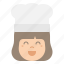 chef, job, woman, girl, user, avatar, cook 