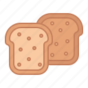 bread, wheat, slice, toast, bakery, grain, food