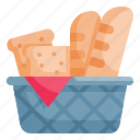 basket, bread, bakery, baguette, breakfast