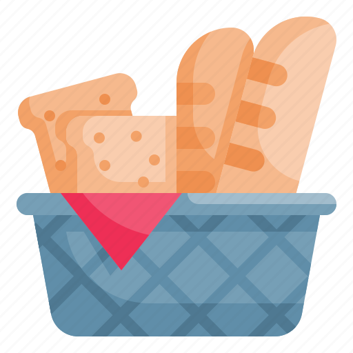 Basket, bread, bakery, baguette, breakfast icon - Download on Iconfinder