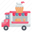 truck, food, vehicle, sweets, delivery