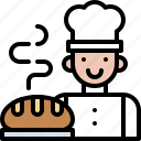 bakery, baked, bread, chef, avatar, professional 