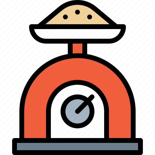 Flour, weight scale, cooking, utensil, kitchen icon - Download on Iconfinder