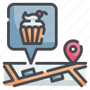 location, pin, map, cafe, bakery