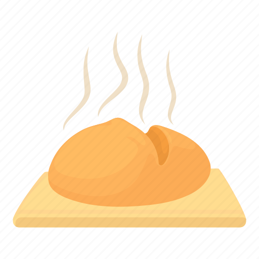 Baguette, bake, bakery, bread, breakfast, cartoon, fresh loaf icon - Download on Iconfinder