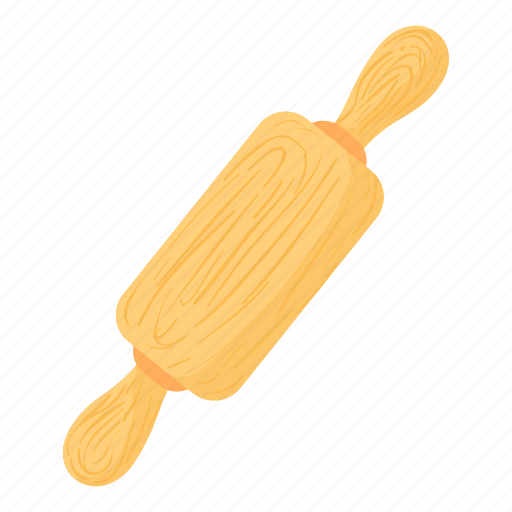 Bake, bakery, bread, cartoon, cooking, cylinder, rolling pin icon - Download on Iconfinder