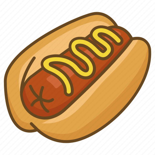 Bun, dog, hot, hotdog, mustard, sausage icon - Download on Iconfinder