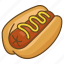 bun, dog, hot, hotdog, mustard, sausage 