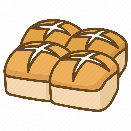 Bakery, bread, bun, buns, cross, easter, hot icon - Download on Iconfinder