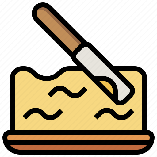 Butter, fat, food, gastronomy, ingredient, knife, nutrition icon - Download on Iconfinder