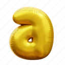 a, letter, alphabet, balloon alphabet, gold alphabet 