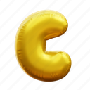 c, letter, alphabet, balloon alphabet, gold alphabet 