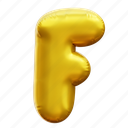 f, letter, alphabet, balloon alphabet, gold alphabet 