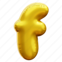 f, letter, alphabet, balloon alphabet, gold alphabet 