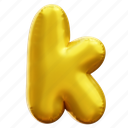 k, letter, alphabet, balloon alphabet, gold alphabet 
