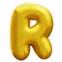 r, letter, alphabet, balloon alphabet, gold alphabet 