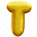 t, letter, alphabet, balloon alphabet, gold alphabet 