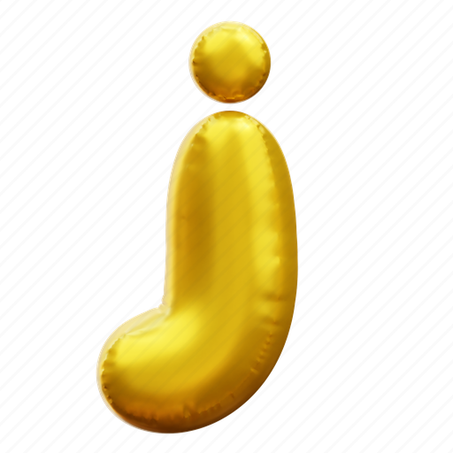 J, letter, alphabet, balloon alphabet, gold alphabet 3D illustration - Download on Iconfinder