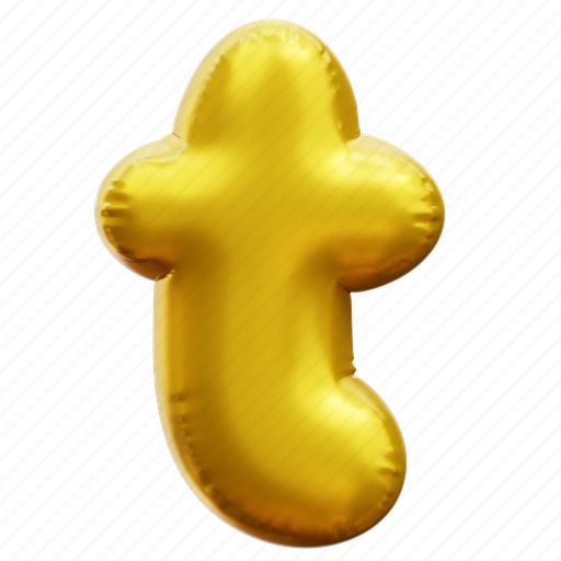 T, letter, alphabet, balloon alphabet, gold alphabet 3D illustration - Download on Iconfinder