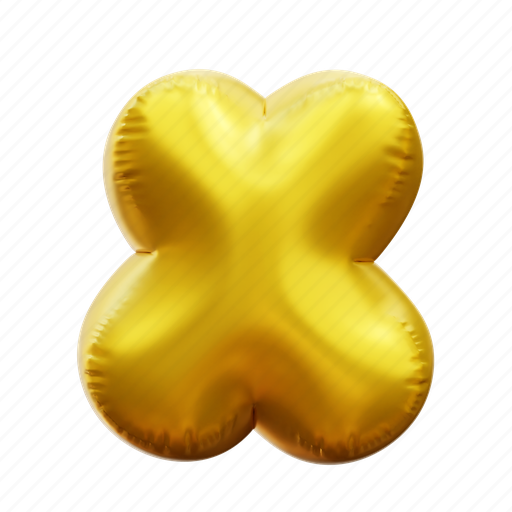 X, letter, alphabet, balloon alphabet, gold alphabet 3D illustration - Download on Iconfinder