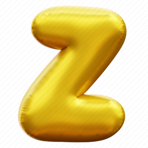 Z, letter, alphabet, balloon alphabet, gold alphabet 3D illustration - Download on Iconfinder