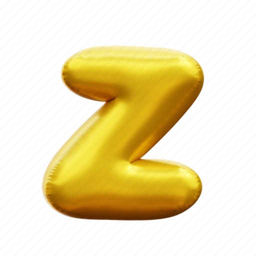 Z, letter, alphabet, balloon alphabet, gold alphabet 3D illustration - Download on Iconfinder