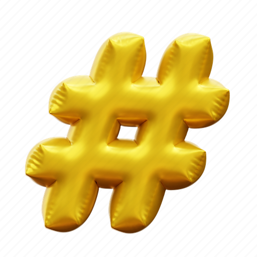 Hashtag, tag, sign, social media 3D illustration - Download on Iconfinder